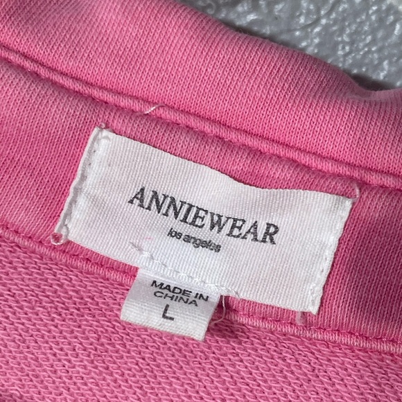 AnnieWear Mineral Washed Johnny Collar Short Sleeve Dress - Size L - Picture 5 of 6